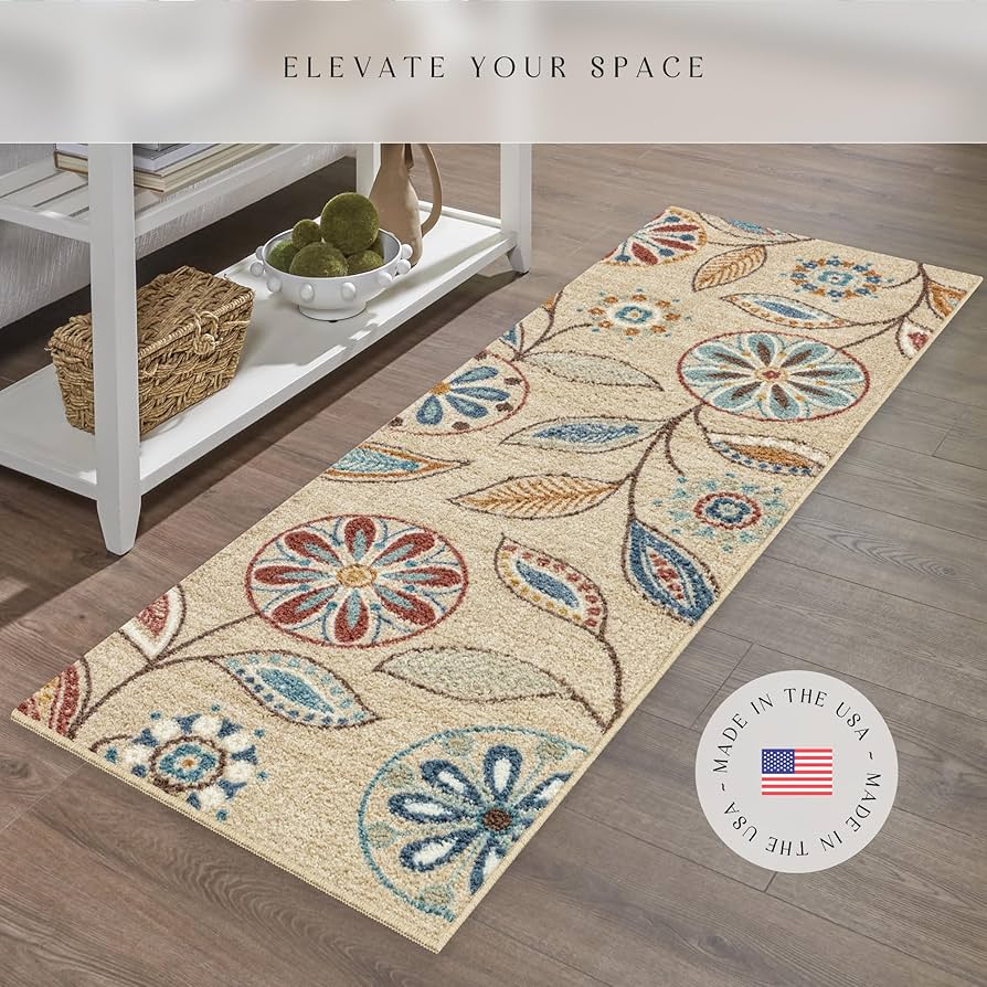 Amazon.com: Maples Rugs Reggie Floral Runner Rug - Made in